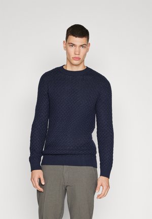 Jack & Jones PREMIUM BLASTEEN STRUCTURE - Maglione - maritime blue/navy