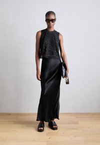 Mos Mosh GLOSSI SKIRT - Fustă maxi - black