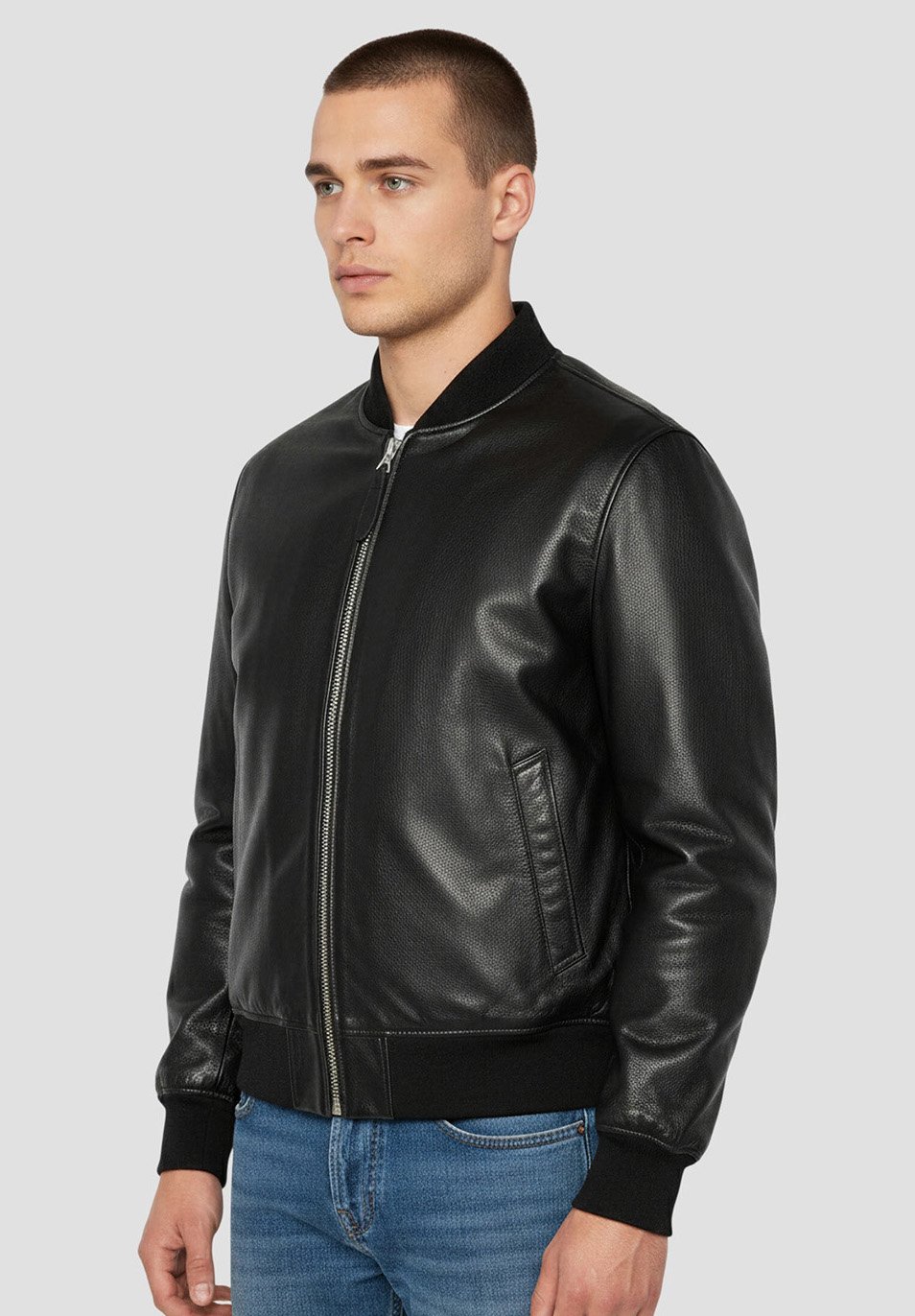 Schott Leather jacket - noir/black - Zalando