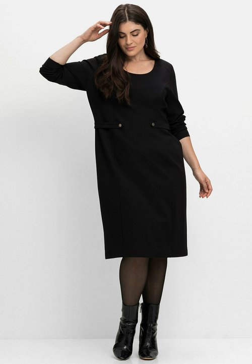 Robe longue noire élégante à manches longues – Madame Yilna