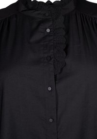 Zizzi MIT RUFFLES - Nööpidega pluus - black
