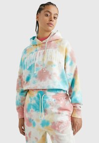 Tommy Jeans VARSITY BOXY  - Sweat à capuche - tie dye multi