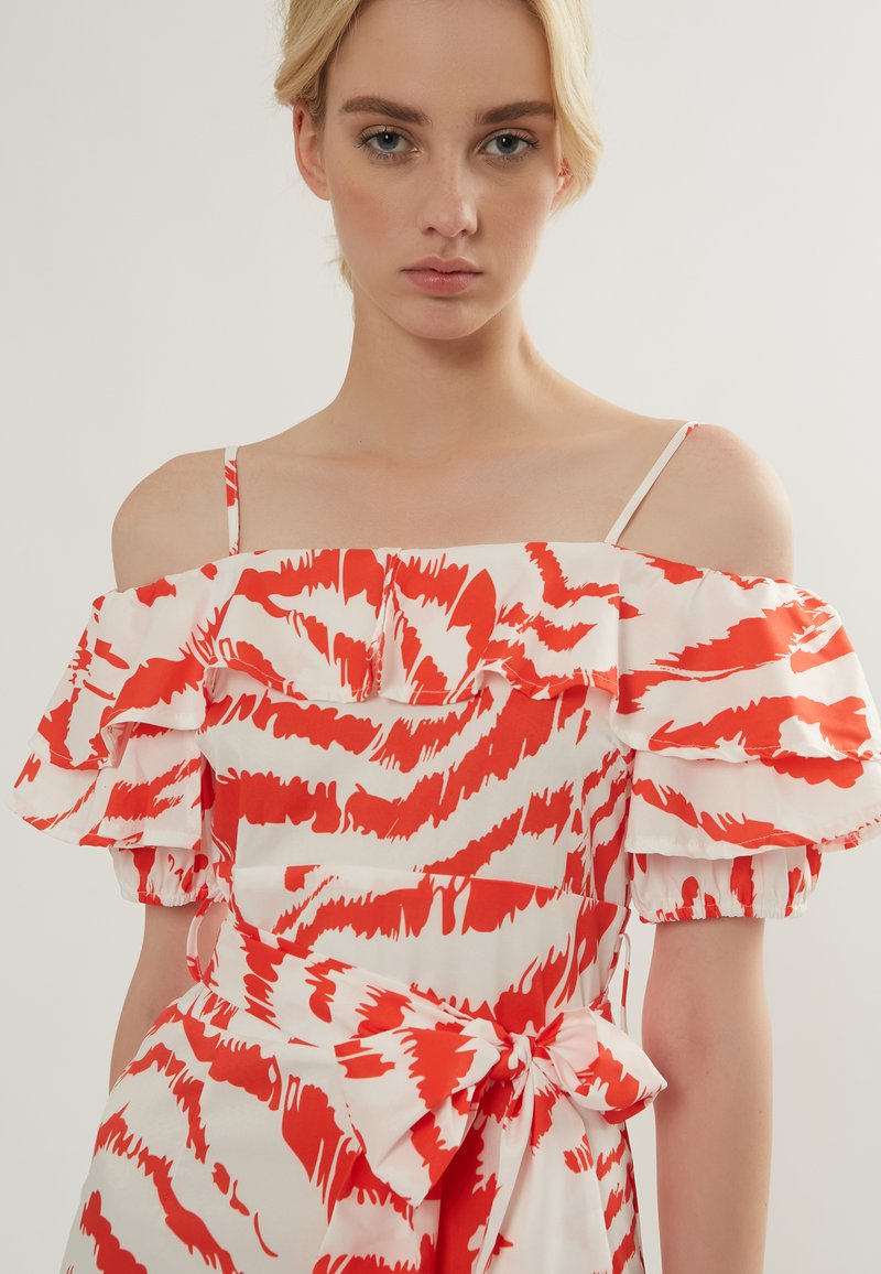 Damen Freizeitkleider | INFLUENCER OFF-SHOULDER Etuikleid mango/orange - CE72065 Damen Freizeitkleider | INFLUENCER OFF-SHOULDER Etuikleid mango/orange - CE72065