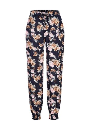 Cloud 5ive MIT BÜNDCHEN 2-POCKETS ROSEN PRINT - Joggebukse - navy