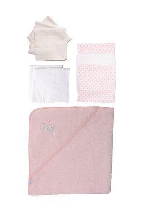 9-PIECE ERSTAUSSTATTUNG BLUME SET - Baby blanket - rosa-weiss