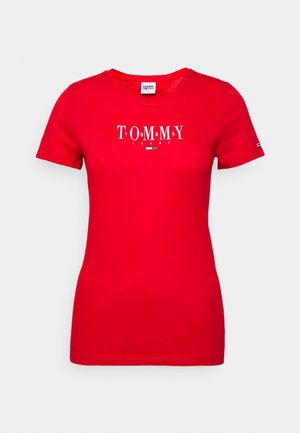 SKINNY ESSENTIAL LOGO - T-shirt z nadrukiem - deep crimson