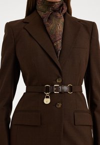 Lauren Ralph Lauren GLEN PLAID BELTED WOOL BLEND BLAZER - Blazer - burgundy multi