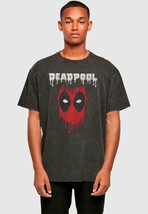 ABSOLUTE CULT DEADPOOL - DRIPPING HEAD - Print T-shirt - black