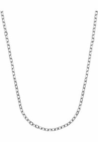 Collana in argento con maglie rotonde, caratterizzata da una superficie liscia e lucida, progettata in uno stile semplice e flessibile.