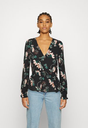 VMSAGA V NECK SMOCK - Bluzka - black