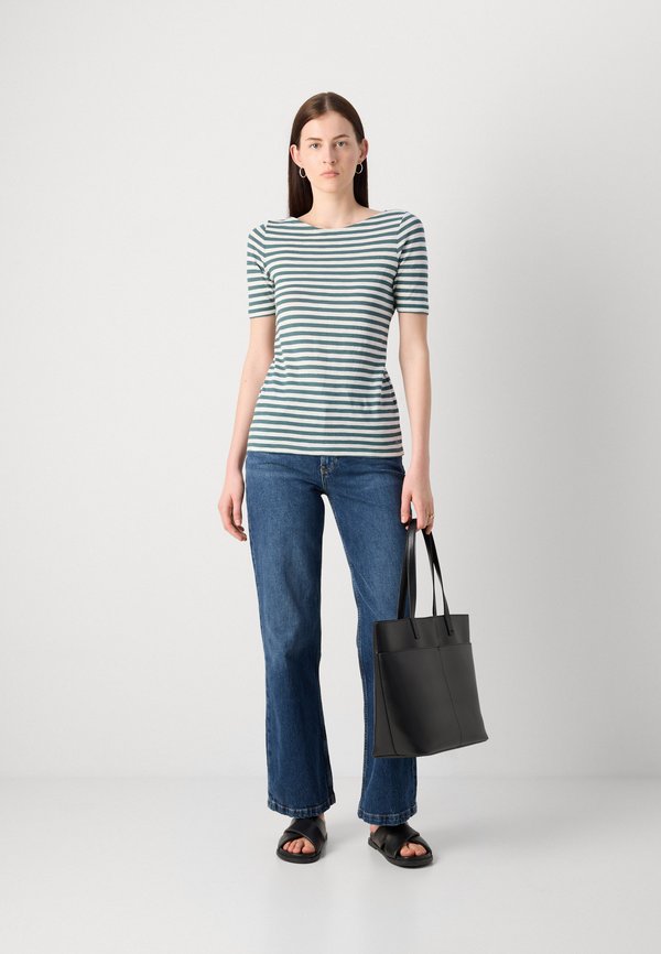 SHORT SLEEVE BOAT NECK STRIPED - Print T-shirt - summer pine2