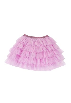 Rosa Tüllrock mit mehreren schwingenden Lagen und einem weichen, elastischen Bund mit schimmerndem Akzent.