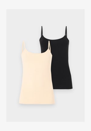 ONLLOVE SINGLET 2 PACK - Débardeur - black/peach taffy