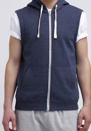 Felpa con zip - mottled dark blue