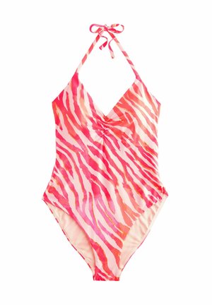 TUMMY SHAPING CONTROL BEADED - Badedragt - white pink zebra foil