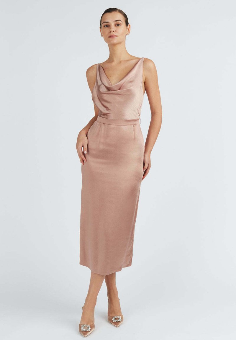 UNDRESS KAMEA SILKY DRAPED FRONT - Cocktail dress / Party dress - nude