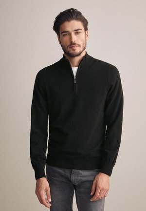 MIT REISSVERSCHLUSSEINSATZ AUS ULTRASOFT - Strickpullover - black