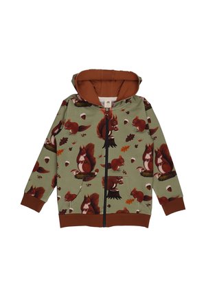 SQUIRREL FAMILY - Zip-up sweatshirt - green