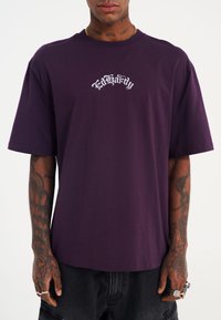 Ed Hardy - PANTHER AND DRAG DIAMANTE  RELAXED - Print T-shirt - purple Thumbnail Image 1