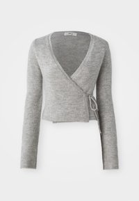 WRAP CARDIGAN - Cardigan - light grey melange