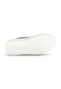 Gabor shoe sole in white rubber with textured grooves and embossed logo. The bottom features a ridged pattern for traction.