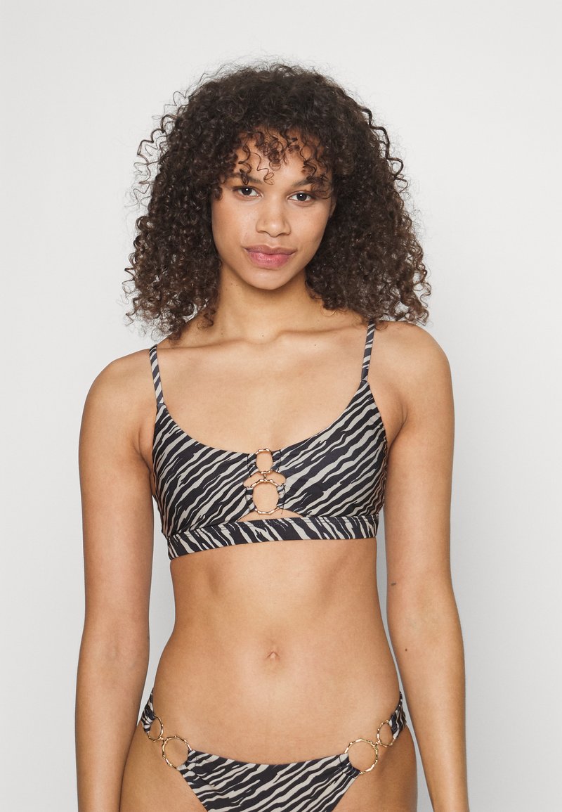 Hunkemöller ZEBRA RING CROP BikiniTop black/beige/schwarz Zalando.at
