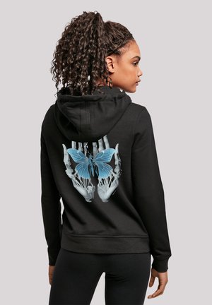 F4NT4STIC SKELETT HÄNDE SCHMETTERLING - Kapuzenpullover - schwarz