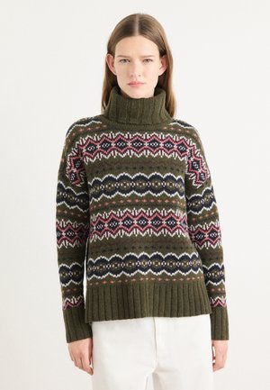 HELEN JUMPER - Jumper - olive/multi-colour
