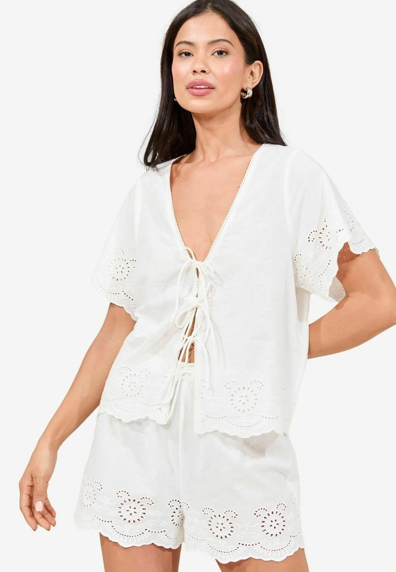 Lipsy BRODERIE SET - Conjunto de pijama - white