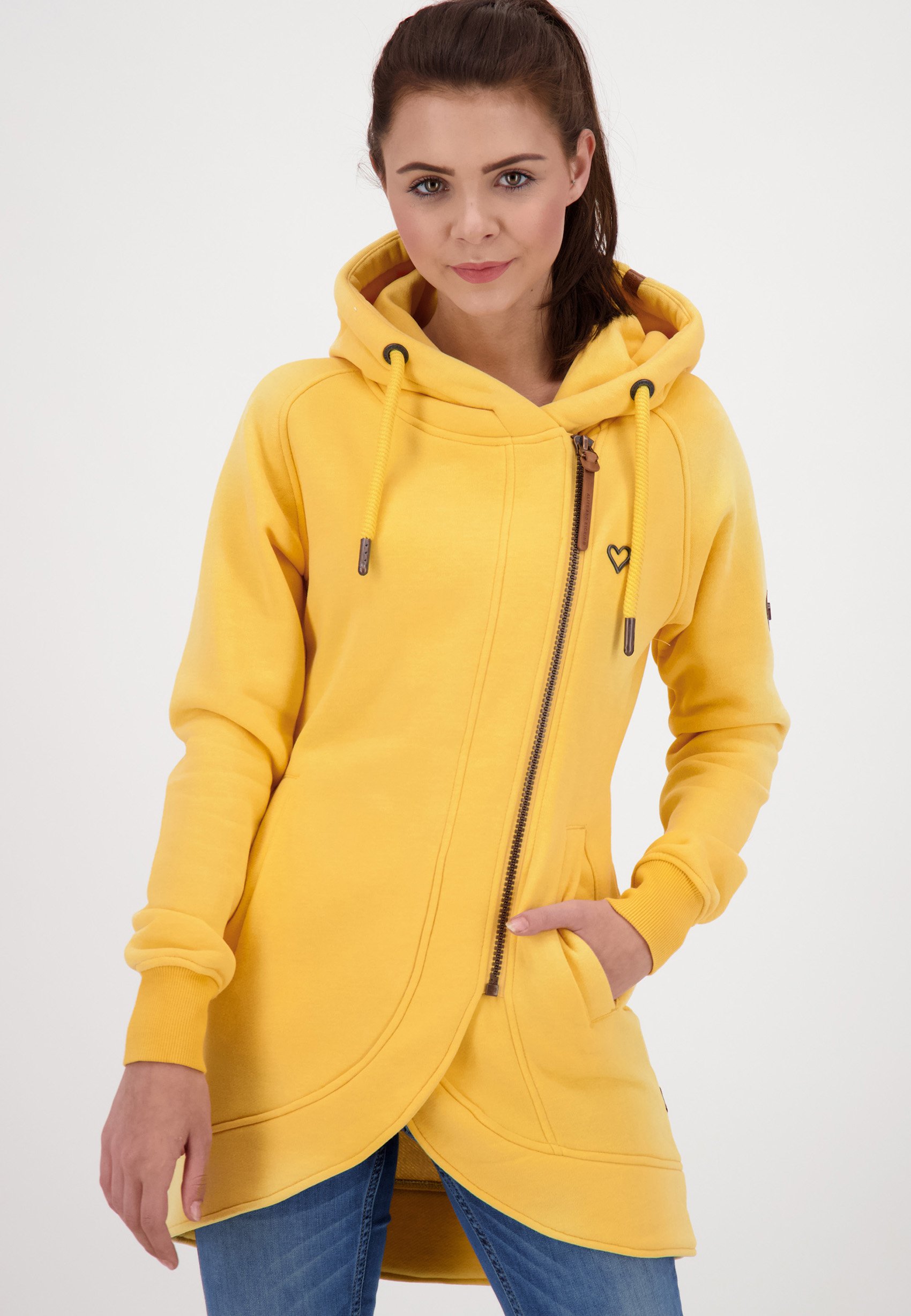 sweatshirt jacke damen gelb