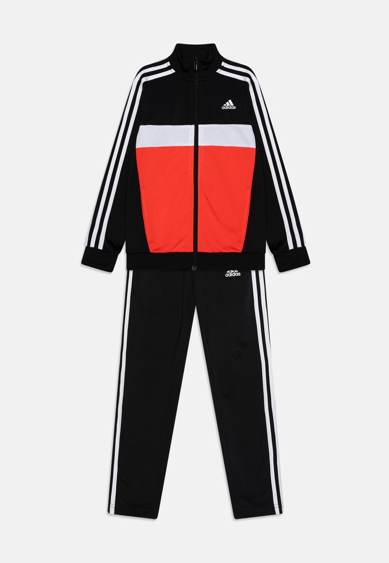 adidas Performance ESSENTIALS 3-STRIPES TIBERIO TRACK SUIT - Trainingsanzug - black/bright red/white