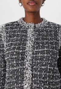 KARL LAGERFELD BOUCLE CARDIGAN - Kardigán - black/white/sweet lavender