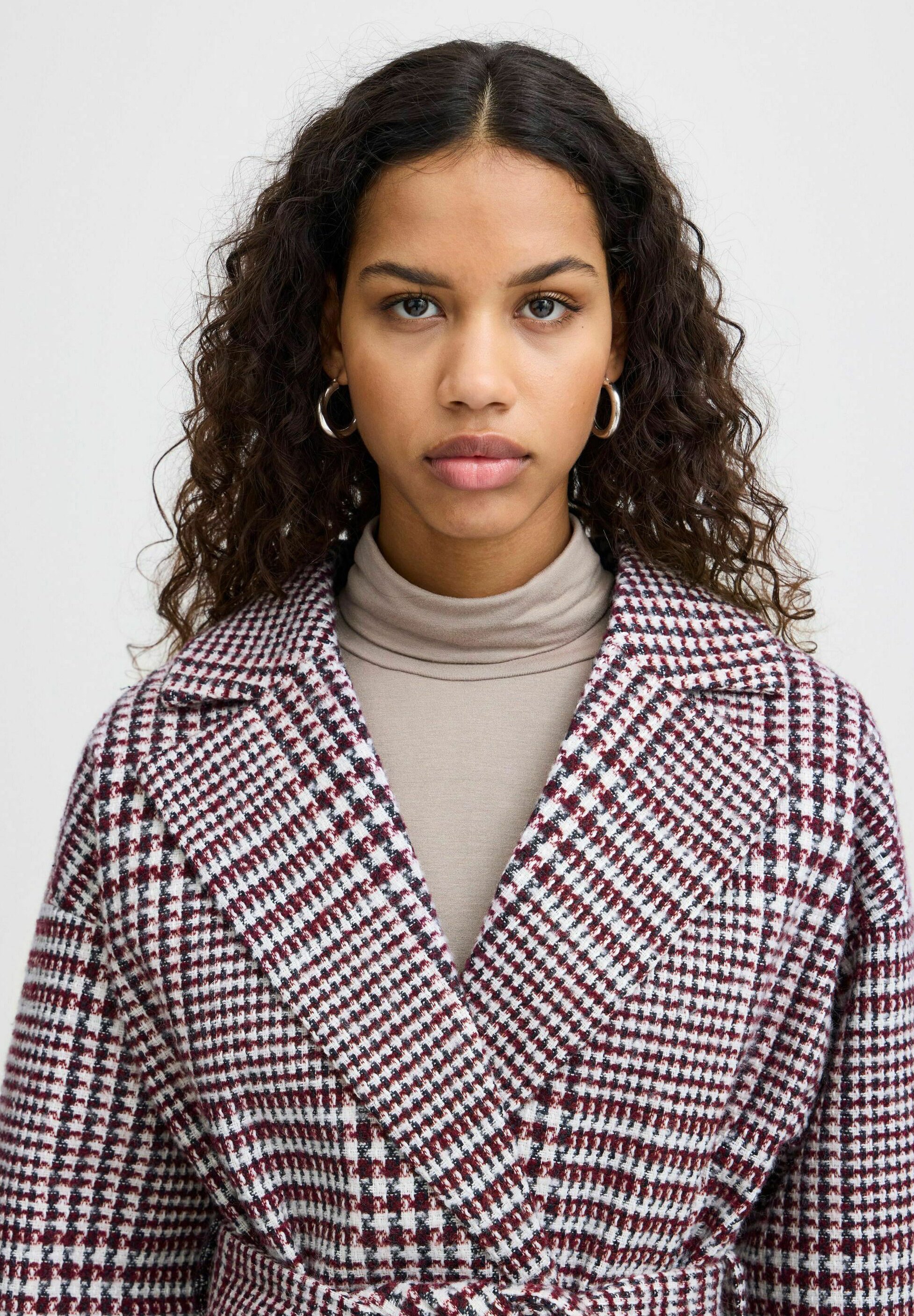 ICHI IHJANNET CHECK - Summer jacket - black brushed chek/black