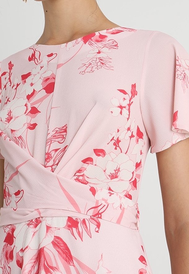 miss selfridge pink wrap dress Miss Selfridge broderie wrap midi dress in hot pink