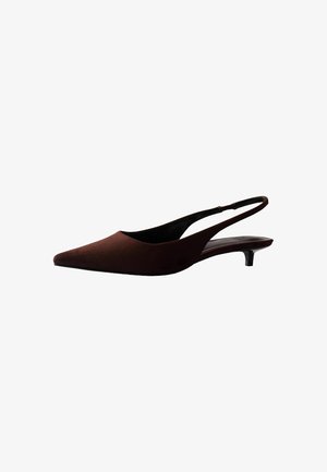 THE SET, KITTEN HEEL SLINGBACK SHOES - Tacones - chocolate brown
