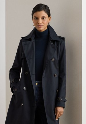 Lauren Ralph Lauren DOUBLE BREASTED COTTON BLEND TRENCH COAT - Trench - dark navy