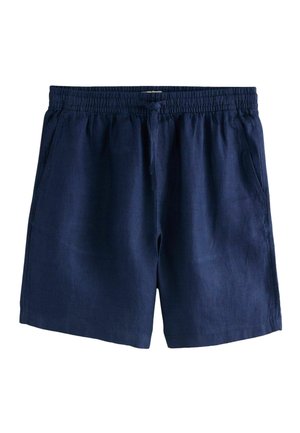Marineblaue Freizeit-Shorts mit elastischem Bund und Kordelzug, seitlichen Taschen, aus leichtem Stoff gefertigt.