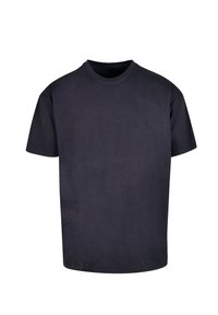 Black short-sleeve t-shirt made of smooth cotton fabric. Features a crew neck and a loose fit, with no visible logos or patterns.