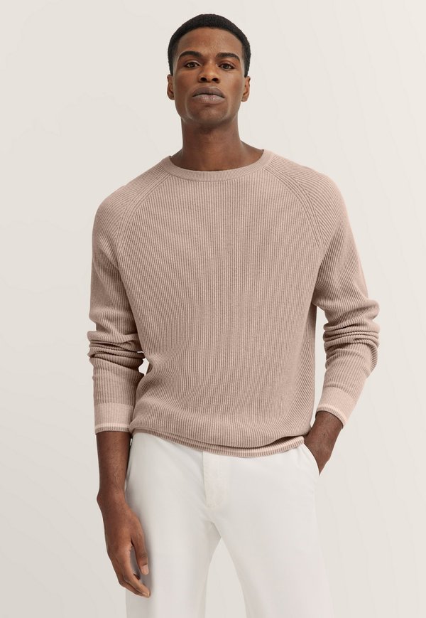 RUNDHALS - Strickpullover - beige