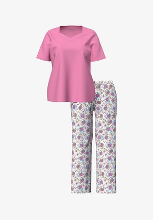 Ulla Popken, ELEPHANT PRINT TWO PIECE PAJAMA SET - Pyjama - dark rose
