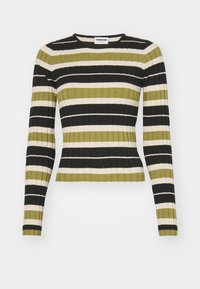 NMANNY O NECK - Trui - oatmeal/green moss/black