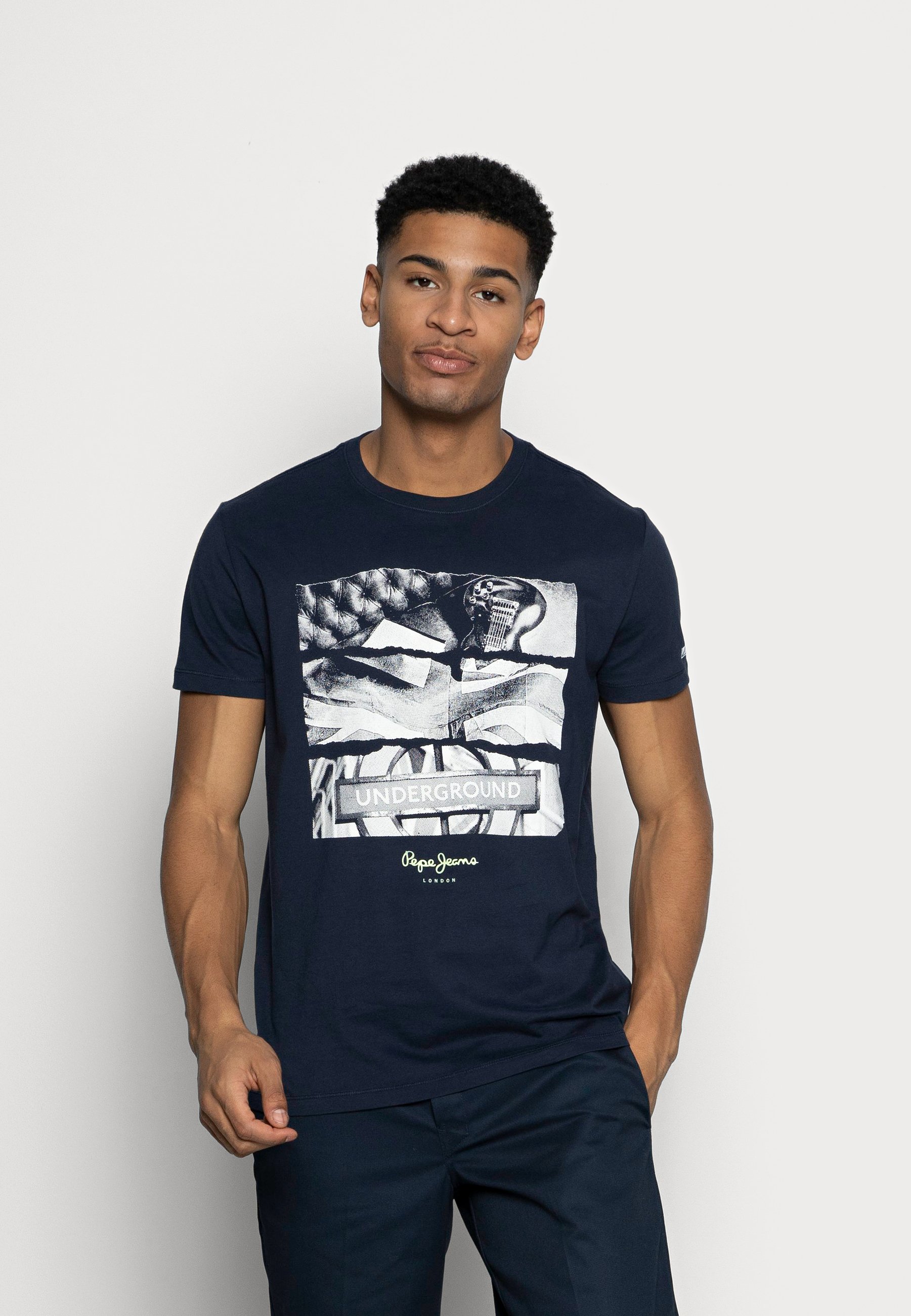 Pepe Jeans AIDAN - Print T-shirt - dulwich/dark blue - Zalando.ie