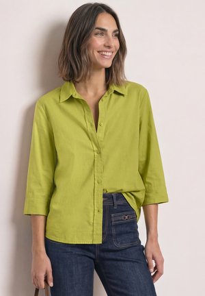 Street One, 3/4 SLEEVE SHIRT BLOUSE WITH CORDUROY MIX - Blusa - apple lime