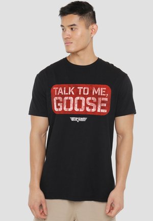 TOP GUN TALK TO ME GOOSE STAMP - Print T-shirt - black