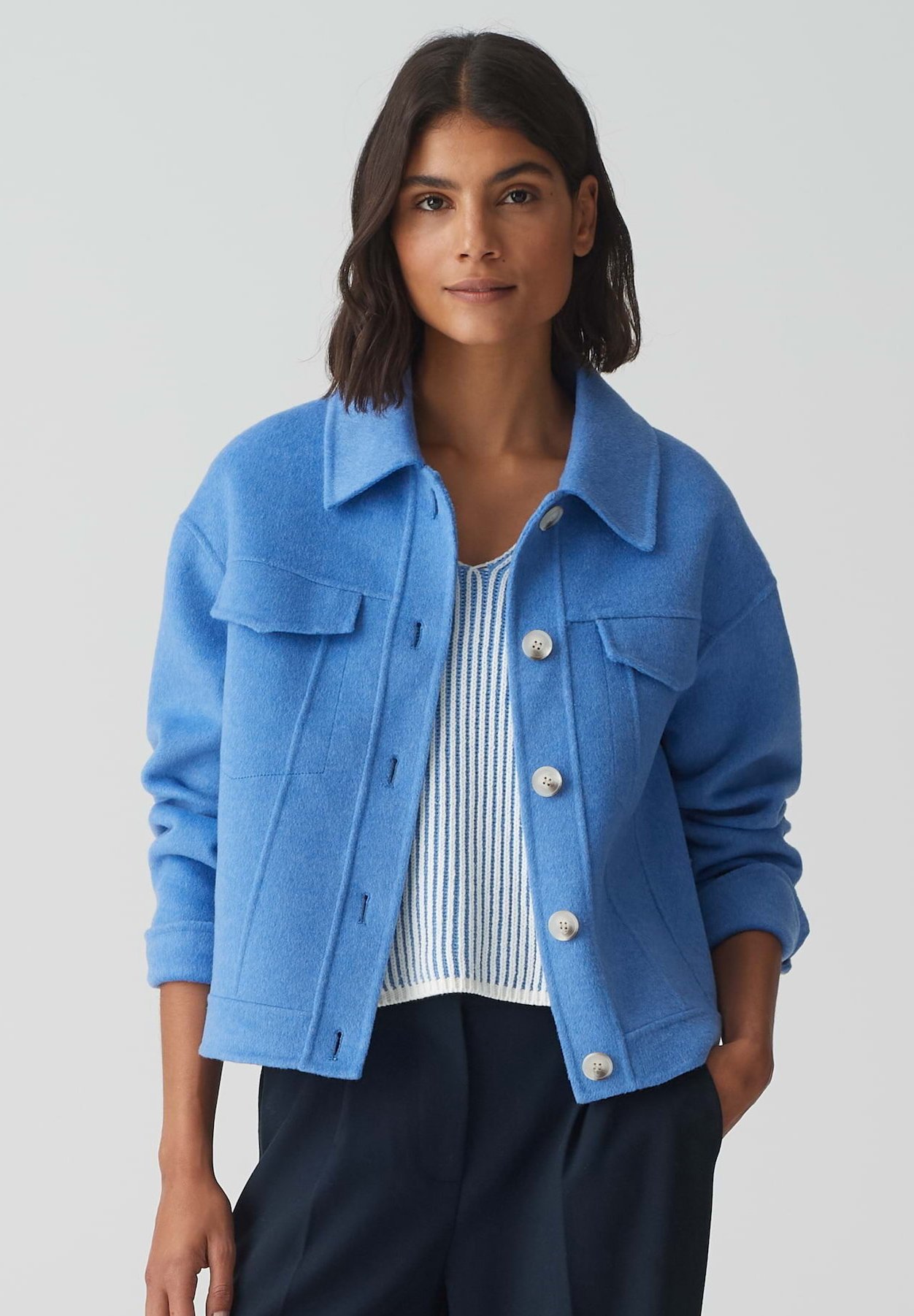 OPUS Damen Cabanjacke HILNA – Oversize Aus Weichem Wollmix, Lässig, Für Herbst & Übergang