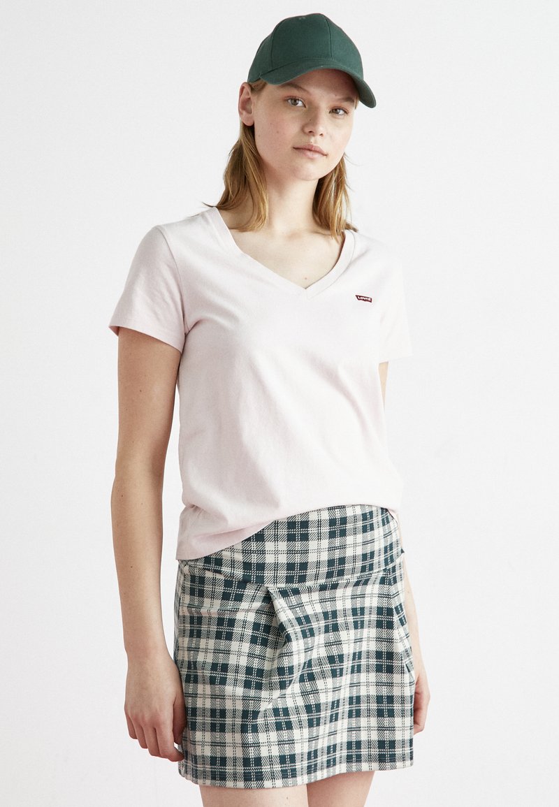 Levi's® THE PERFECT TEE V-NECK - Lihtne T-särk - mauve chalk