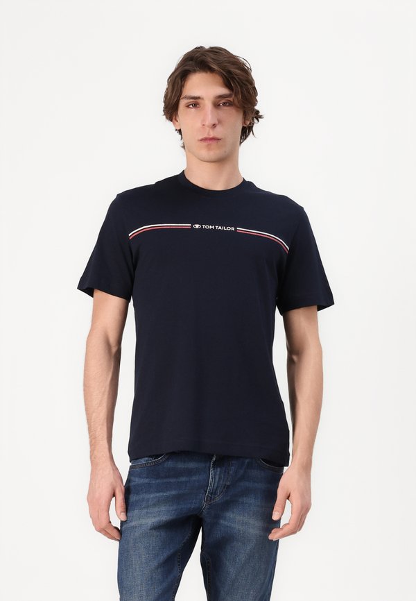 CREW NECK - Print T-shirt - dunkelblau