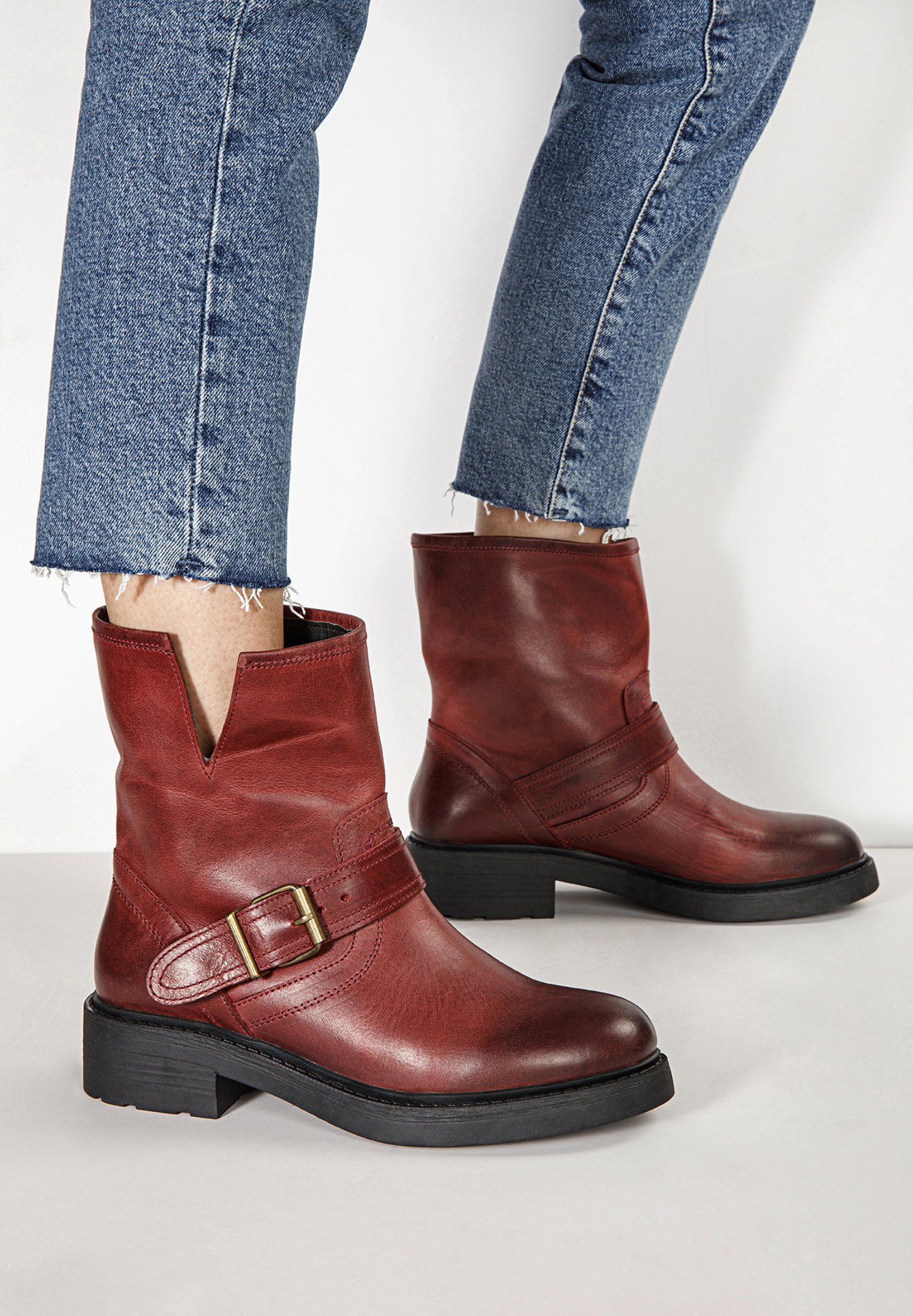 Inuovo Enkellaarsjes met plateauzool - burgundy/bordeauxrood - Zalando.nl