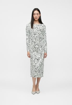 RUCHED PRINTED MIDI - Dienas kleita - ivory