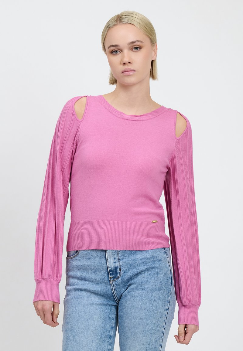 INFLUENCER CUT-OUTS SHOULDER - Strickpullover - pink